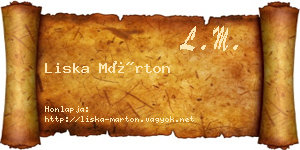 Liska Márton névjegykártya