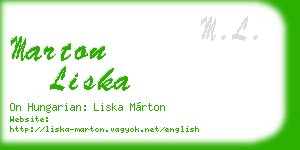 marton liska business card